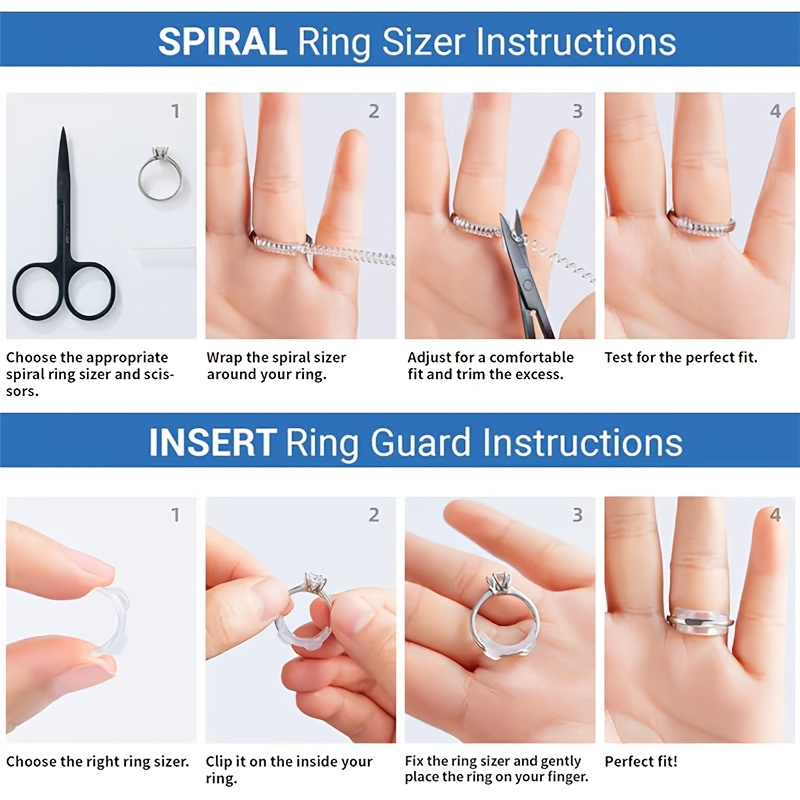 18pcs Ring Sizer Adjuster Set, Spiral Coils & Ring Guards